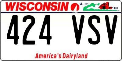 WI license plate 424VSV