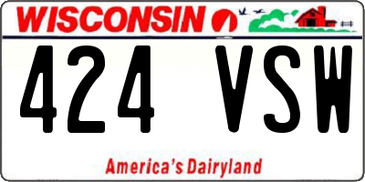 WI license plate 424VSW
