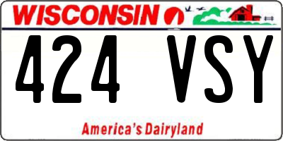 WI license plate 424VSY