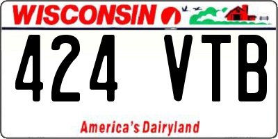 WI license plate 424VTB
