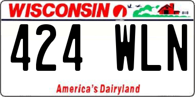 WI license plate 424WLN