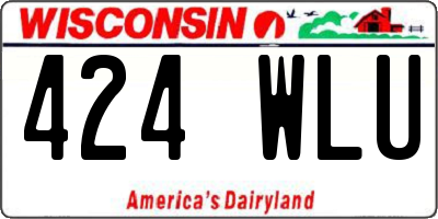 WI license plate 424WLU