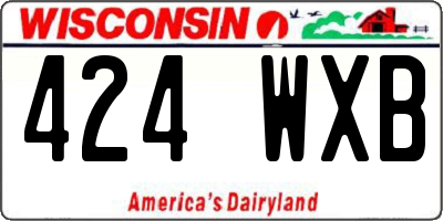 WI license plate 424WXB