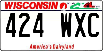 WI license plate 424WXC