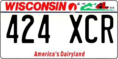 WI license plate 424XCR
