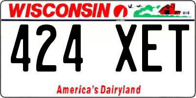 WI license plate 424XET
