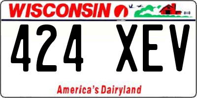 WI license plate 424XEV