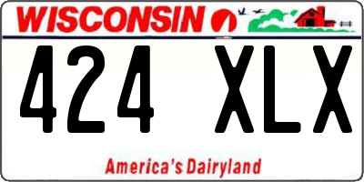 WI license plate 424XLX
