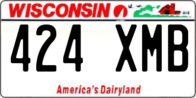 WI license plate 424XMB