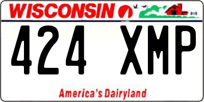 WI license plate 424XMP