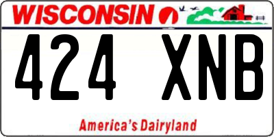 WI license plate 424XNB