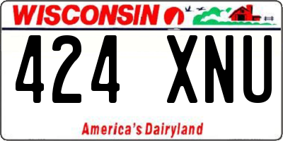 WI license plate 424XNU