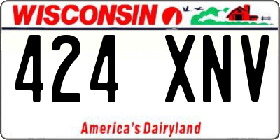 WI license plate 424XNV