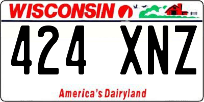 WI license plate 424XNZ