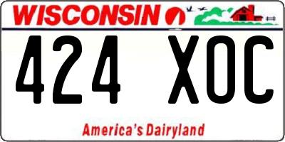 WI license plate 424XOC