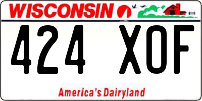 WI license plate 424XOF