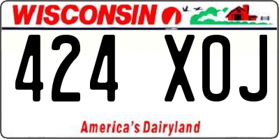 WI license plate 424XOJ