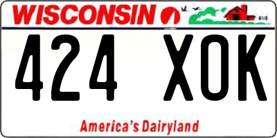 WI license plate 424XOK