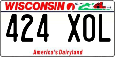 WI license plate 424XOL