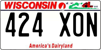 WI license plate 424XON