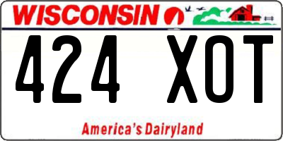 WI license plate 424XOT