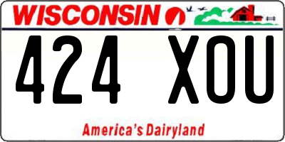 WI license plate 424XOU