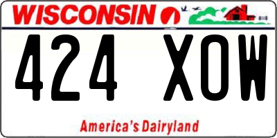 WI license plate 424XOW