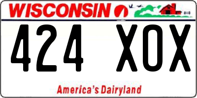 WI license plate 424XOX