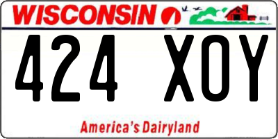 WI license plate 424XOY