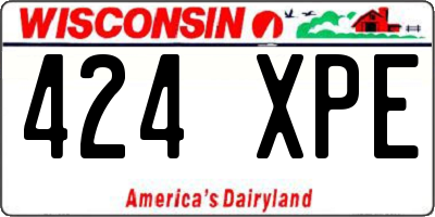 WI license plate 424XPE