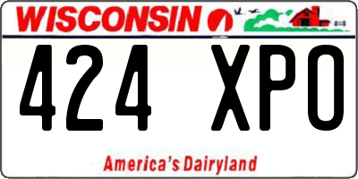 WI license plate 424XPO