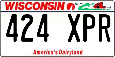 WI license plate 424XPR