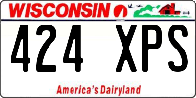 WI license plate 424XPS