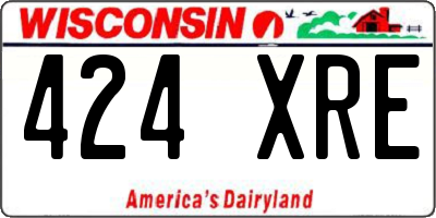 WI license plate 424XRE