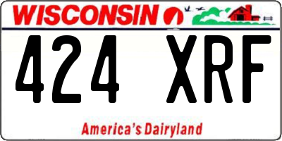 WI license plate 424XRF