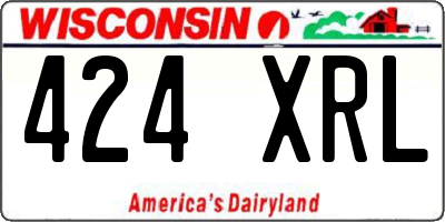 WI license plate 424XRL