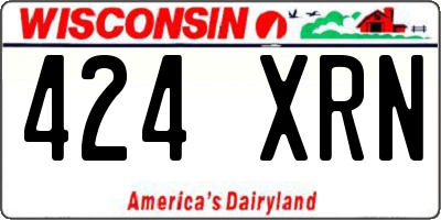 WI license plate 424XRN