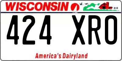 WI license plate 424XRO