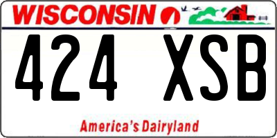 WI license plate 424XSB