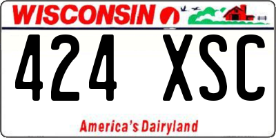 WI license plate 424XSC