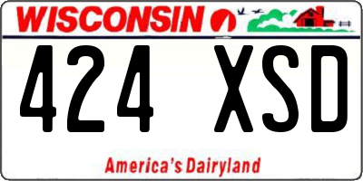 WI license plate 424XSD