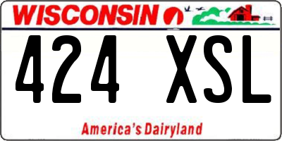 WI license plate 424XSL