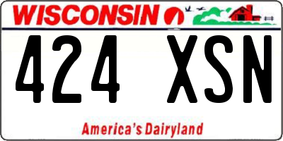 WI license plate 424XSN