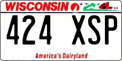 WI license plate 424XSP