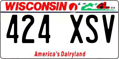 WI license plate 424XSV