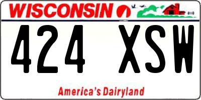 WI license plate 424XSW