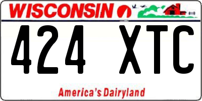 WI license plate 424XTC