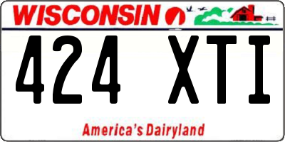 WI license plate 424XTI