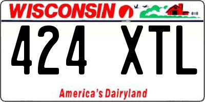 WI license plate 424XTL