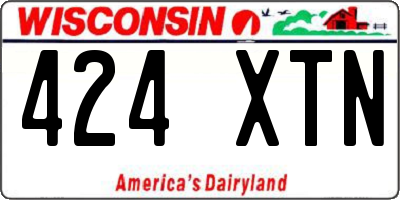 WI license plate 424XTN